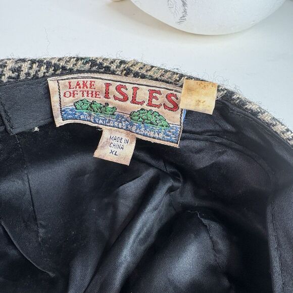 Vintage Newsboy Style Hat, Wool Blend, Black And Grey, Lake Of The Isle - Picture 6 of 9